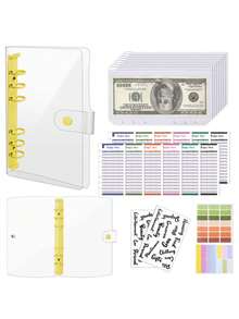 1 套 A6 拉链信封式预算本，透明预算本，带现金信封，可装现金的钱包式预算本，带文件袋 - A6 - 查看 15