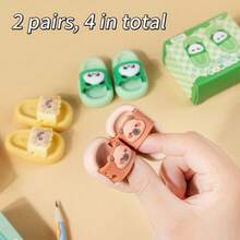 1 cục tẩy mini hình dép dễ thương, thiết kế hình gấu trúc và gấu, đồ dùng văn phòng phẩm sáng tạo, không lem mực, thích hợp cho trường học và văn phòng. - Nhiều màu - Xem 2
