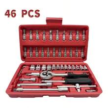 46 piezas/Set Kit de herramientas de reparación manual, adecuado para el mantenimiento de automóviles, motocicletas, bicicletas y electrodomésticos, esencial para reparaciones en el hogar y la fábrica - multicolor - Ver 6