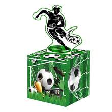 Football Match Themed Cash Box, Happy Birthday Card And 50 Transparent Bags Surprise Cash Box, Suitable For Birthday Celebration, Halloween, Thanksgiving, Christmas - Black Football - View 3