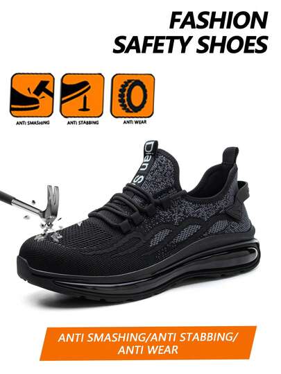 女士钢头安全鞋，时尚舒适，四季皆宜，透气运动工作鞋，防砸防刺穿防护劳动鞋，适用于工业、建筑、仓储、园艺、户外等多种场合，男女通用