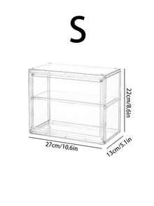 1 pieza Caja de exhibición transparente, Caja de almacenamiento de acrílico, Organizador de maquillaje, Estante de montaje en pared - 1PC - Ver 2