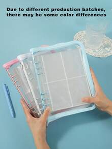 1个A5活页夹，A5尺寸贴纸簿，亮面PVC拉链收纳袋，化妆品收纳盒，便捷拉链设计防尘抗氧化耳环项链手链首饰整理册，附赠25个（100格）PVC袋，亮面封面整理日记本，透明PVC相册，DIY 25张贴纸活页夹 - 套裝 - 查看 4