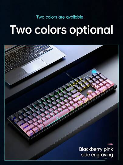 HP 電競辦公雙用途有線鍵盤 104 鍵背光防濺水高顏值鍵盤 側刻真機械手感 輕音薄膜