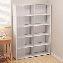 Multifunctional Easy-Install Minimalist Wardrobe Storage Cabinet, Dust-Proof Bookshelf, Suitable For Office, Classroom, Living Room, Bedroom, Dorm - Multicolor - View 2