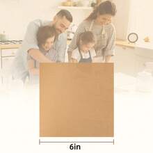 100张6英寸x6英寸未漂白烘焙纸，加厚预切烘焙纸方块，棕色不粘烤箱烹饪和食品包装衬垫，空气炸锅衬垫 - 查看 3