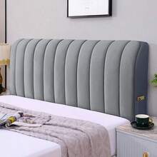 Bao phủ đầu giường bằng da lộn dày dặn tích hợp, bao phủ toàn diện chống bụi, bao bì mềm hai mặt, bao phủ đầu giường chống va chạm. - Màu xám đen - Xem 7