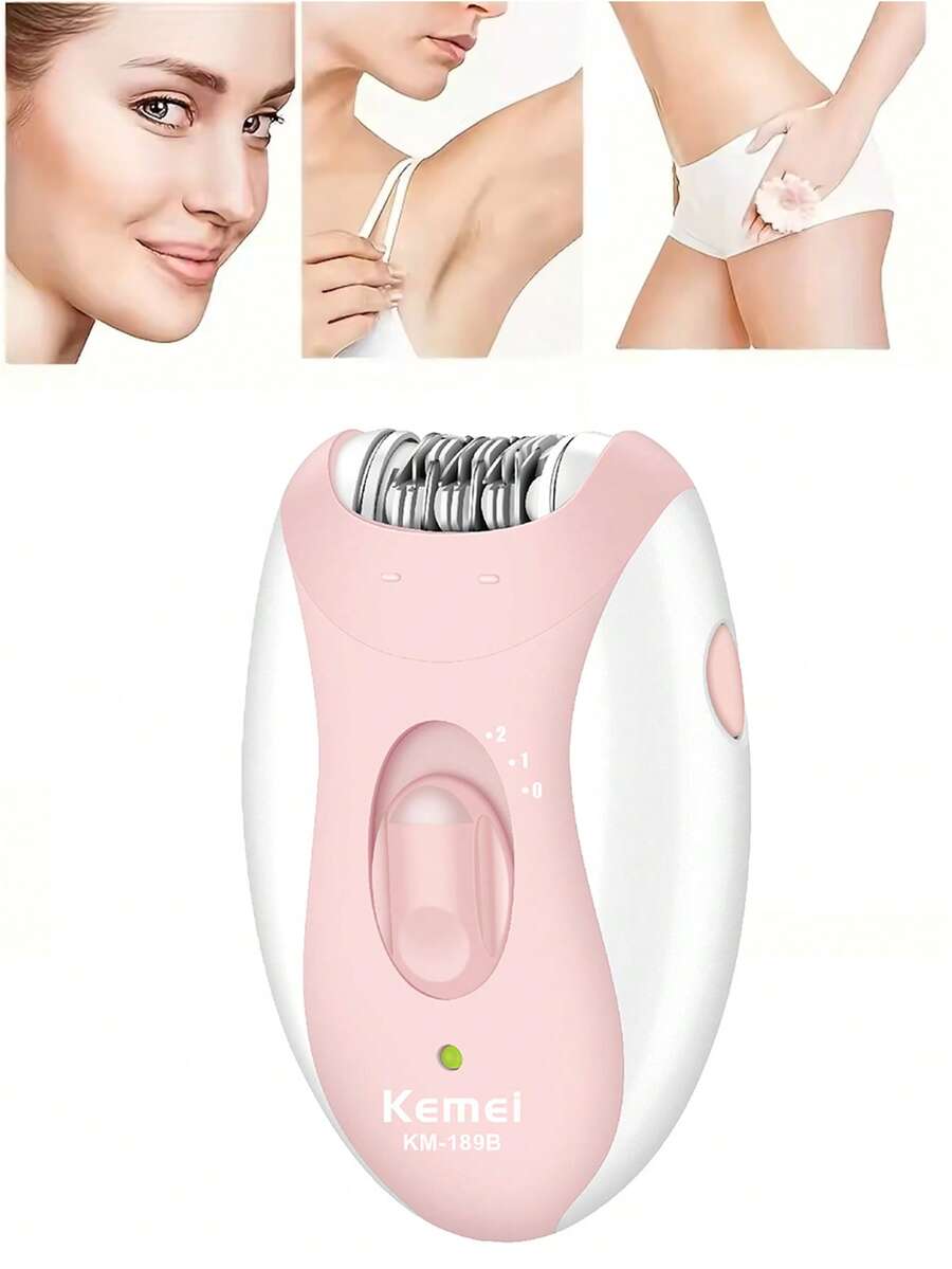 Kemei Women's Electric Shaver, USB Rechargeable Trimmer For Underarms, Legs And Bikini Line, Portable Travel Shaving Device, Gift For Women (Pink)