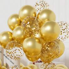 15 piezas/Set Globos de látex metálicos con lunares de papel de aluminio & globos con lentejuelas, para fiesta de cumpleaños, Día de la Madre, Día del Padre, graduación, aniversario, decoración de fiesta en el hogar & al aire libre, multicolor - Ver 3
