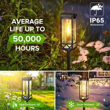 Taller Solar Pathway Lights Outdoor, 2/4/8 Pack Upgraded Brighter Solar Garden Lights Solar Powered, Up To 15 Hours Outdoor Solar Lights For Yard Landscape Lighting Path Walkway Driveway Sidewalk - Ánh sáng ấm áp - Xem 6