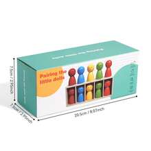 蒙特梭利颜色识别木制堆叠颜色分类拼图游戏幼儿益智玩具 - 彩色 - 查看 9