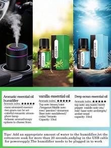 180ml Car Humidifier, Auto Shut-Off, USB Powered, 2 Mist Modes, Ultrasonic Quiet, Aromatherapy Diffuser, LED Light. Black/White, 6 Fragrances. Suitable For Car/Office/Bedroom/Hotel. Combo Set. Car Accessories. - A - View 24