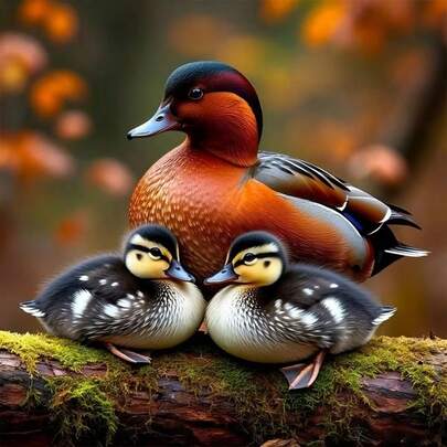 Tranh đính đá 5D tự làm hình vịt uyên ương trong rừng, tranh thêu kim cương thủ công, không khung, trang trí phòng khách, phòng ngủ, quà tặng cho mẹ.