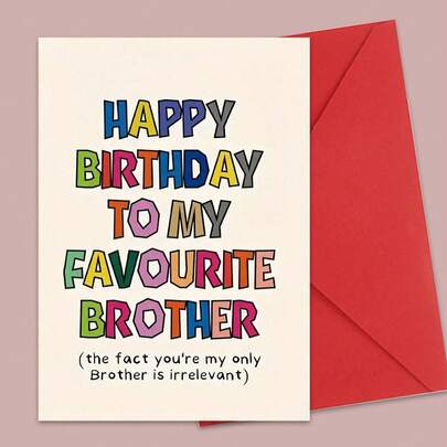 1 Thiệp chúc mừng sinh nhật người anh trai yêu quý nhất, lời chúc chân thành dành cho anh trai, bạn bè, đối tác, kèm phong bì ngẫu nhiên, văn phòng phẩm dễ thương cho mùa tựu trường và các dịp lễ hội.