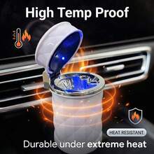 1pc Diamond Shaped Car Ashtray, Creative LED Car Ashtray With Luminous Function - A - View 3