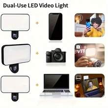 Warm And Cold Dual Color Temperature Selfie/Live Streaming Light Pro Photo/Video Lighting – Mini Clip LED Fill Light For Phones & Cameras,Ultra-Portable Mini Clip LED Selfie Light – Rechargeable 3 Modes Fill Light Mother's Day Mom Birthday Gift - A - View 6