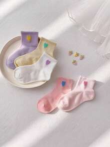 5 Pares/10 Pares de Calcetines de Malla, Calcetines Deportivos Ligeros y Transpirables, Calcetines Cortos Suaves y Cómodos, Colores Suaves, Adecuados para Uso Diario, Primavera/Verano - Multicolor - Ver 2
