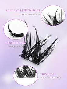 64pcs CC Curl Cluster Lashes, Natural Look Individual Cluster Eyelash Extensions - Natural, Anime, Beginner-Friendly And Reusable Lashes - CC - View 3