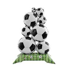 2 Stücke/Set Fußball-Themen Standtrophäe Fußball Stapel Folienballons Fußball Party Zubehör Fußball Thema Geburtstags Party Dekorationen Fußball Fan Ausrüstung Dekoration - Übersicht 5