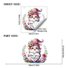 1pc "I Love You Mom" Window Decal With Dwarf & Floral Pattern, DIY Removable Self-Adhesive Decorative Sticker, Suitable For Living Room, Bedroom, Study, Office And More Scenarios - Mother's Day - View 12