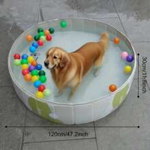 Available In Two Sizes: Medium 100cm And Large 120cm, Both With Adjustable Pool Width. This Foldable Pet Bathtub Is A Portable Pet Swimming Pool, Very Suitable For Outdoor Recreation And Bathing. The Product Is Easy To Carry And Has A Durable Design. - White 39.3 X 11.8 Inches - View 2