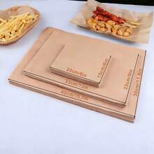 50pcs Rectangular Parchment Paper, Silicone Baking Mat, High Temperature Resistant Non-Stick Baking Paper For Cooking, Baking, Air Fryer, Pizza, Roasting, Frying, Ideal For Holidays Baking Gifts - Multicolor - View 3
