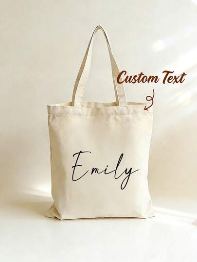Personalisierte Segeltuch-Tragetasche mit Namen - perfekt für Brautjungfern, Geburtstage & besondere Anlässe - personalisiertes Unterschriften-Geschenk, Brautjungfern-Geschenke