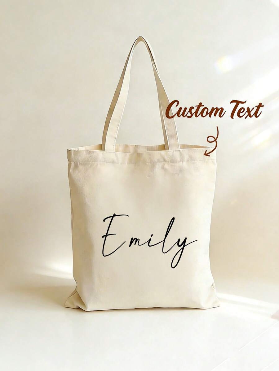 Bolsa de lona personalizada con nombre - Perfecta para damas de honor, cumpleaños y ocasiones especiales - Regalo de firma personalizado, regalos para damas de honor - Multicolor - Ver 1