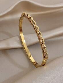 18K Gold Plated Stainless Steel Green Zirconia Heart-Shaped Bracelet, Women's Bracelet, Heart-Shaped Bracelet, Stainless Steel Jewelry, Designer Jewelry, Suitable For Daily Wear, Holidays, Dates, Parties, Valentine's Day, Easter, Mother's Day, Beach, Summer, Bohemian Style - Multicolor - View 8