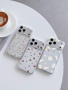 3件套透明防摔软TPU手机壳，UV花卉图案，兼容、Galaxy S25/S25+/S25 Ultra、S24/S24+、荣耀400/400 Pro/500/500 Pro、A3/A5、13C/14C/15C（国际版） - 彩色 - 查看 3