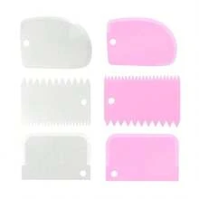 3pcs/Set Cream Scraper, Smoother, Asymmetric Edged Comb, Cake Decorating, Fondant Cutter, Baking Tools - Multicolor - View 18