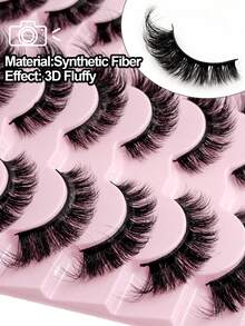 Rikuaild 14 pares de pestañas postizas naturales y suaves, con los extremos ligeramente curvados hacia arriba para alargar los ojos, pestañas postizas tipo ojo de gato y tira - Pestañas Ojos de Gato - Ver 7