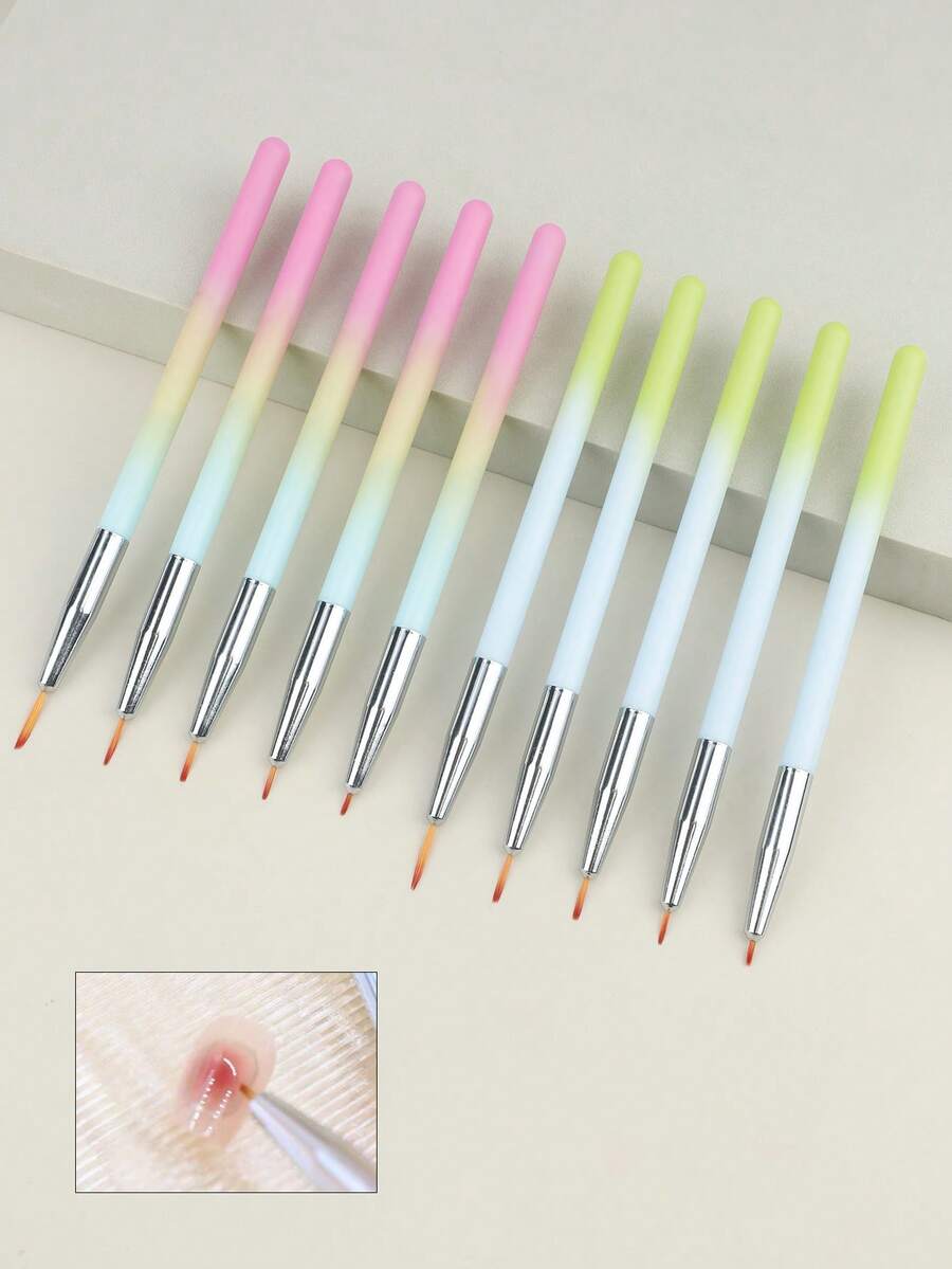 美甲笔 法式画笔 花卉设计丙烯线条笔 指甲油刷 DIY美甲工具 - 彩色 - 查看 1