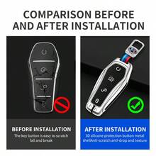 Ốp chìa khóa xe hơi hợp kim kẽm, phù hợp với các dòng xe BYD Song Plus, Atto, EV, Tang DM, Qin, Seal và Dolphin. - BYD - Xem 6