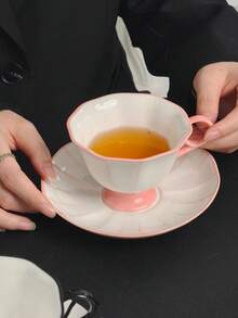 Cabin Kangaroo Bộ tách và đĩa sứ kẻ sọc thiết kế độc đáo, hình dáng tách không đối xứng, chất lượng cao, thích hợp dùng cho bữa sáng, văn phòng, uống nước thanh lịch, bộ tách và đĩa kiểu Pháp cổ điển có viền, thích hợp dùng cho trà chiều tại nhà, quà sinh nhật cho bạn gái. - Nhiều màu - Xem 3