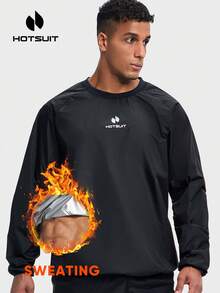 HOTSUIT Áo khoác xông hơi nam phù hợp cho chạy bộ, tập thể dục, thể thao, áo thun dài tay nam, chỉ có phần thân trên. - màu đen - Xem 3