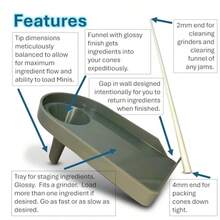 Pre Rol Cone Loader Cone Packer Fi All Ard Sized Cones From Minis To 70/24s To 90s To  /4" To  Size Load Fast Or Ow From A T Into Funnel Comes Wit Poker Stick Te Elepant - như hình ảnh - Xem 3