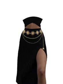 New Arrival Retro Cowgirl Western Style Personalized Belt, Women's Exaggerated Oval Hollow Metal Wide Leather Belt - Sunflower - View 3