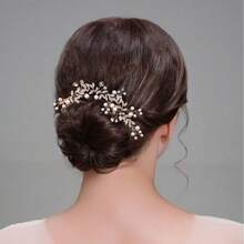 1 chiếc lược cài tóc cô dâu hình hoa bạc - Bạc - Xem 5