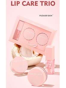 唇部护理套装，唇部护理套装，去角质唇部磨砂膏+睡眠唇膜+日常唇油，淡化唇纹，提亮唇色，软化双唇 - 蜜桃 - 查看 1