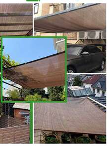 1pc Tear-Resistant Sun Shade Net, Reinforced Edges, Sun Shading Cloth, High Density Heat Insulation Net, Sun Protection And Anti-Snow, Suitable For Balcony, Yard, RV Camping, Privacy Fence Decor - Multicolor - View 5