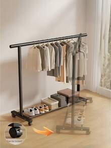 1pc Large Wheeled Clothes Drying Rack, Floor-Standing Clothes Drying Rack, Coat Rack, With A Sturdy Structure, Space-Saving, Easy To Assemble, Suitable For Living Rooms, Bedrooms, Dormitories, And Apartments - Multicolor - View 5