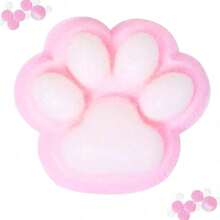 1pc Soft Plush Cat Toy, Cartoon Paw Print Design - Interactive Squeeze Pet Plaything For All Breeds And Sizes, No Batteries Required, Cat Chew Toy,Adorable Squeeze Toys, For Holiday Gifts, Small Family Toys, Squishy Toy, Slow Rebound, Squeezing Toys,Stress Relief Squeezing And Pinching Toy - Ideal For Office - 粉色 - 查看 10