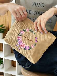 Customized Makeup Bag, Personalized Small Pouch, Customized Cosmetic Bag, Customized Letter Name Logo Storage Bag, Lightweight Zipper Makeup Bag - Multicolor - View 6
