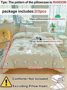 Bộ ga trải giường 2/3 món màu kaki thêu hình cừu, chất liệu polyester, kiểu dáng tối giản dễ thương, phù hợp cho mọi mùa, phòng ngủ, phòng khách, mềm mại và thoáng khí, có thể giặt máy, khóa kéo, cỡ Queen, King (1 ga trải giường + 1/2 vỏ gối, không kèm ruột gối) - Màu Khaki - Xem 4