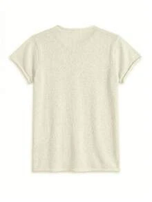 Spring/Summer Women's Commute Street Back To School Versatile Casual Daily All-Match Rolled Collar Round Neck Solid Color Knit Sweater - Apricot - View 6