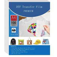100pcs A4 Double-Sided Cold/Hot Peel DTF Transfer Film, PET Printing Membrane, Suitable For T-Shirt And Fabric Direct DIY Transfer - A4 - View 8