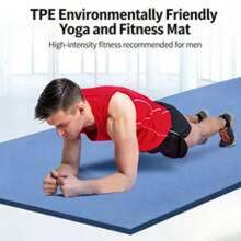 Thickened High-Density Yoga Mat  - Tear-Resistant And Non-Slip Rubber For Enhanced Grip And Comfort - Suitable For Fitness, Training, And Daily Exercise NGHS - Blue - View 2