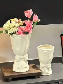 1个独特蝴蝶结装饰花瓶，优雅弧形桌面花瓶，现代简约家居装饰中心摆件，波西米亚风格花瓶，适用于客厅、卧室、办公室、婚礼、派对和宿舍。 - 多色 - 查看 8