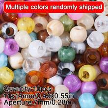 10pcs Acrylic Patterned Spacer Beads, Large Hole Beads, Cube Beads, DIY Jewelry Making Supplies - Large Hole Beads - View 9